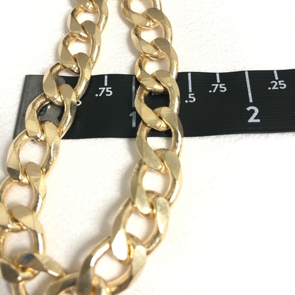 18k Gold Filled Cuban Link Men Bracelet - Picture 4 of 4